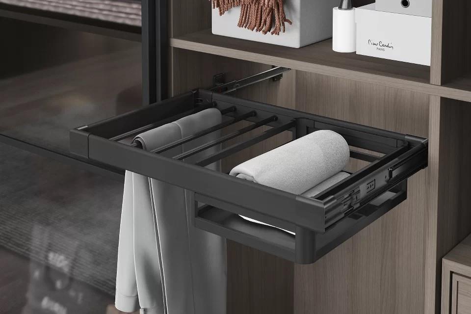 ALUMINUM DRAWER & TROUSER RACK & SIDE MOUNTED TELESC RAIL 80 S-6242A