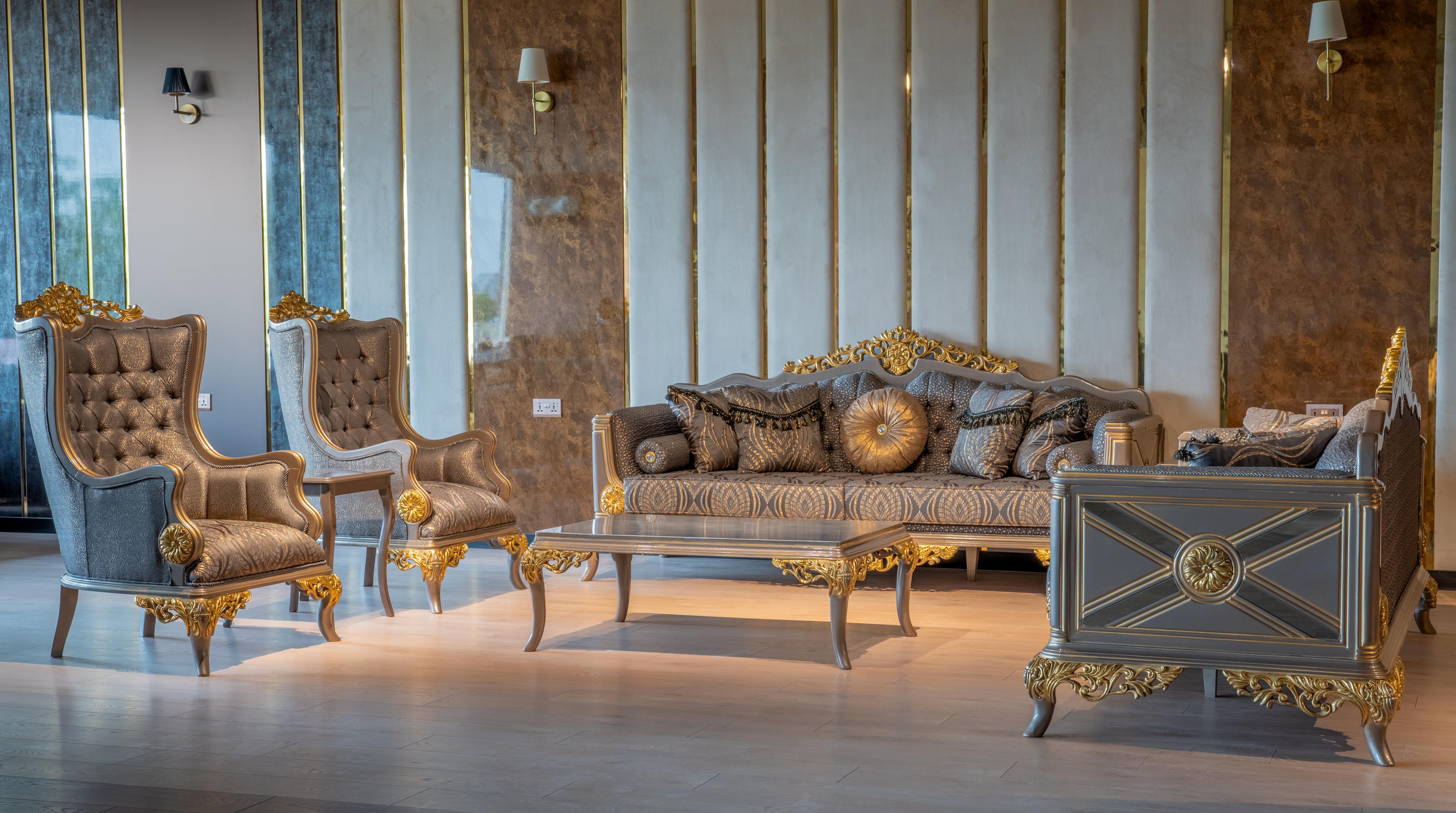 AYASOFYA SOFA SET & CENTER TABLE - SIDE STOOLS