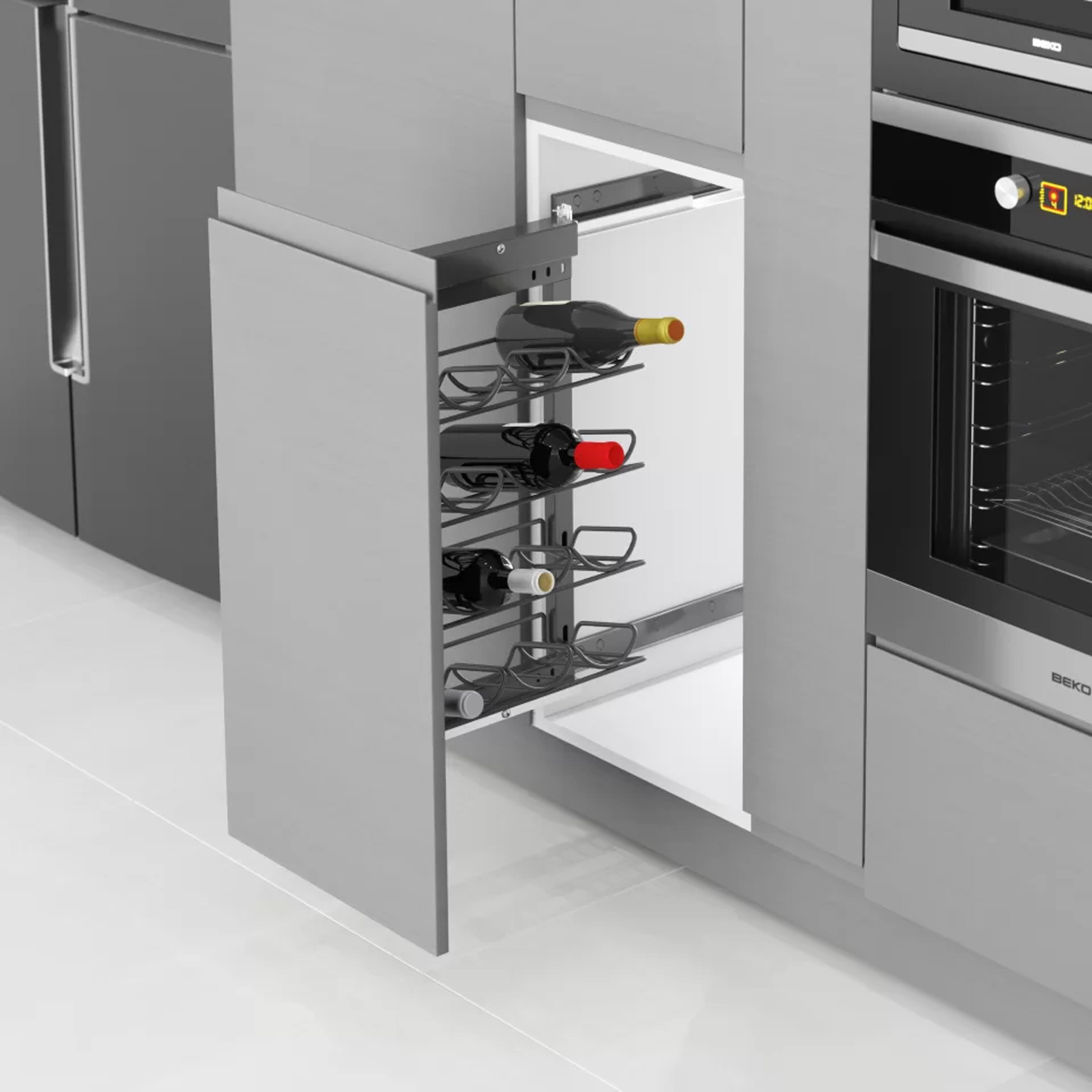 BOTTLE UNIT & SIDE UNDERMOUNT TANDEM RAIL DOOR SIZE 40 CM