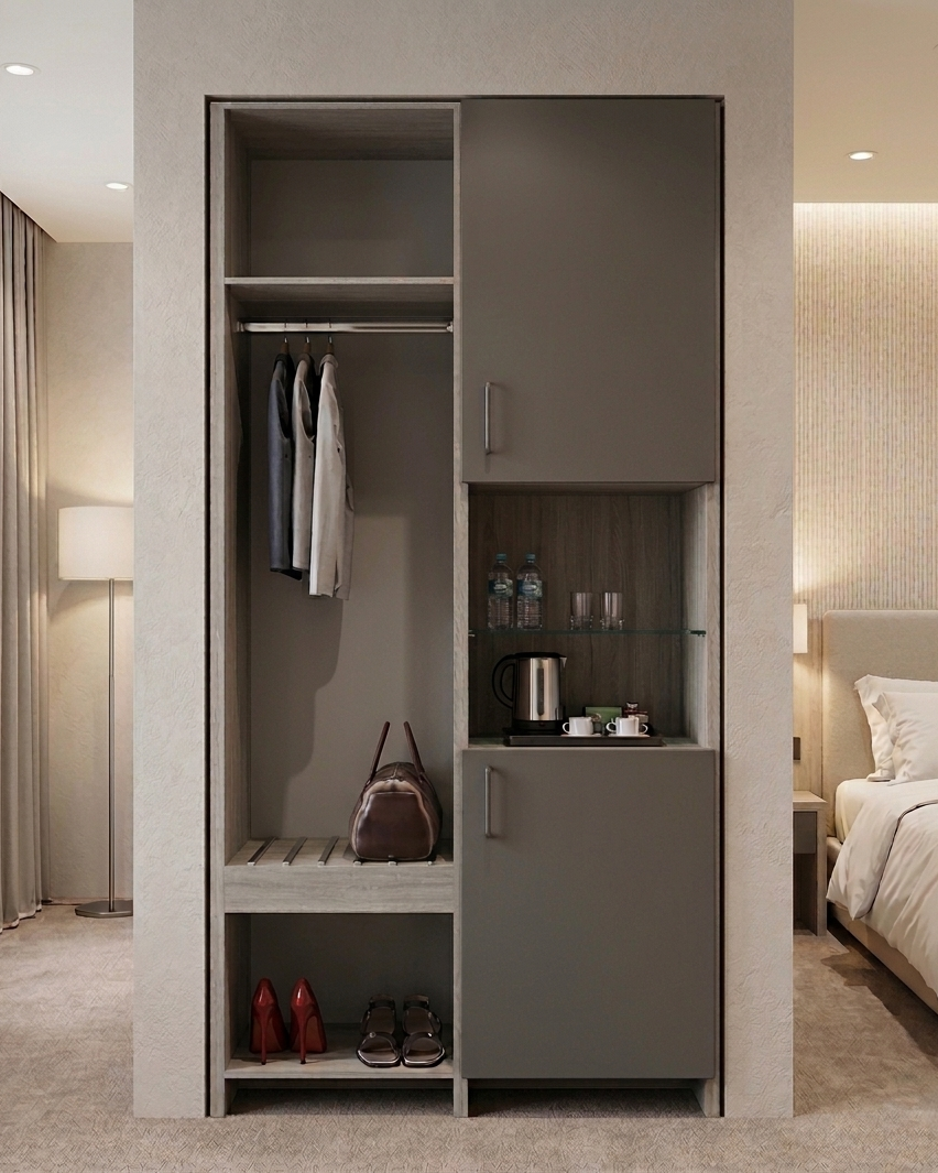 HANA 130 COFFEE - LUGGAGE CABINET & LED