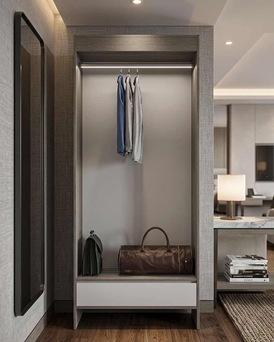 HANA HOTEL 90 LUGGAGE - 1DRW WARDROBE & LED