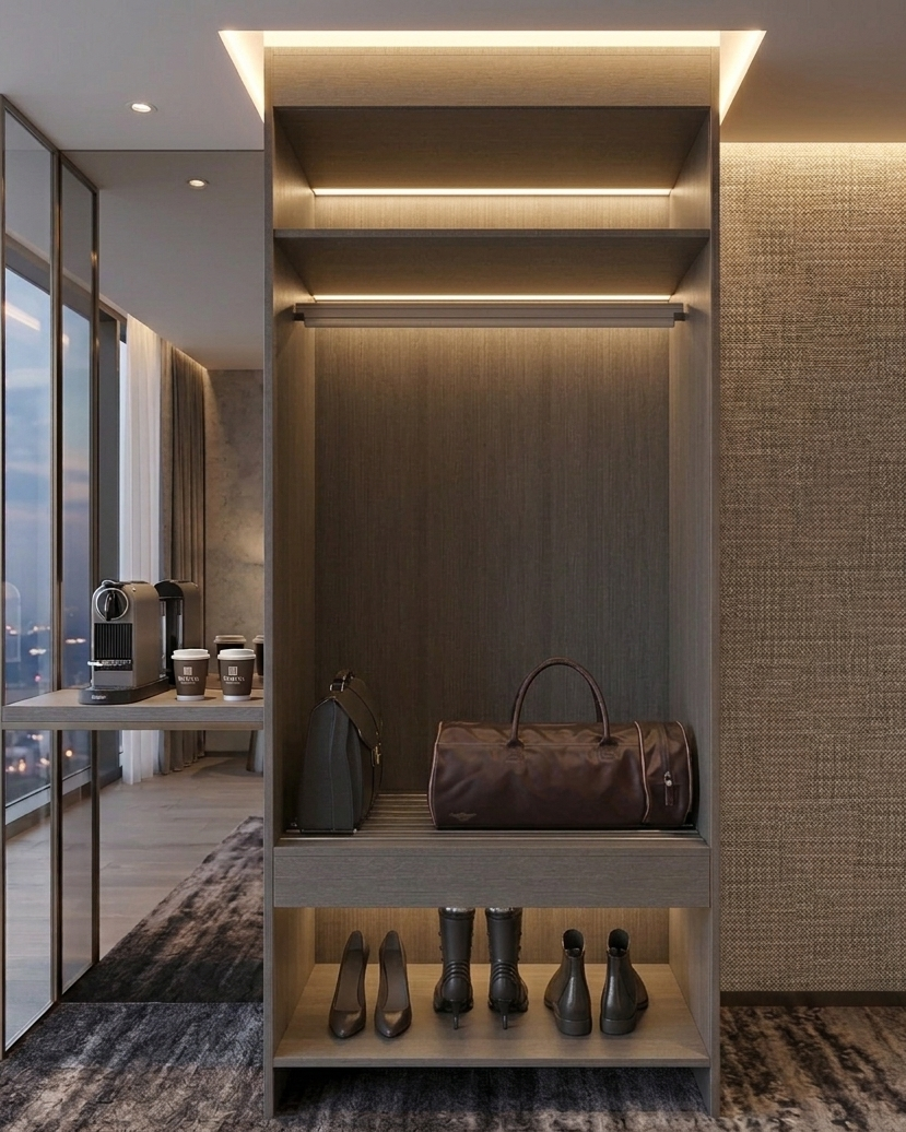 HANA HOTEL 90 LUGGAGE 1S - SHOE RACK WARDROBE & LED