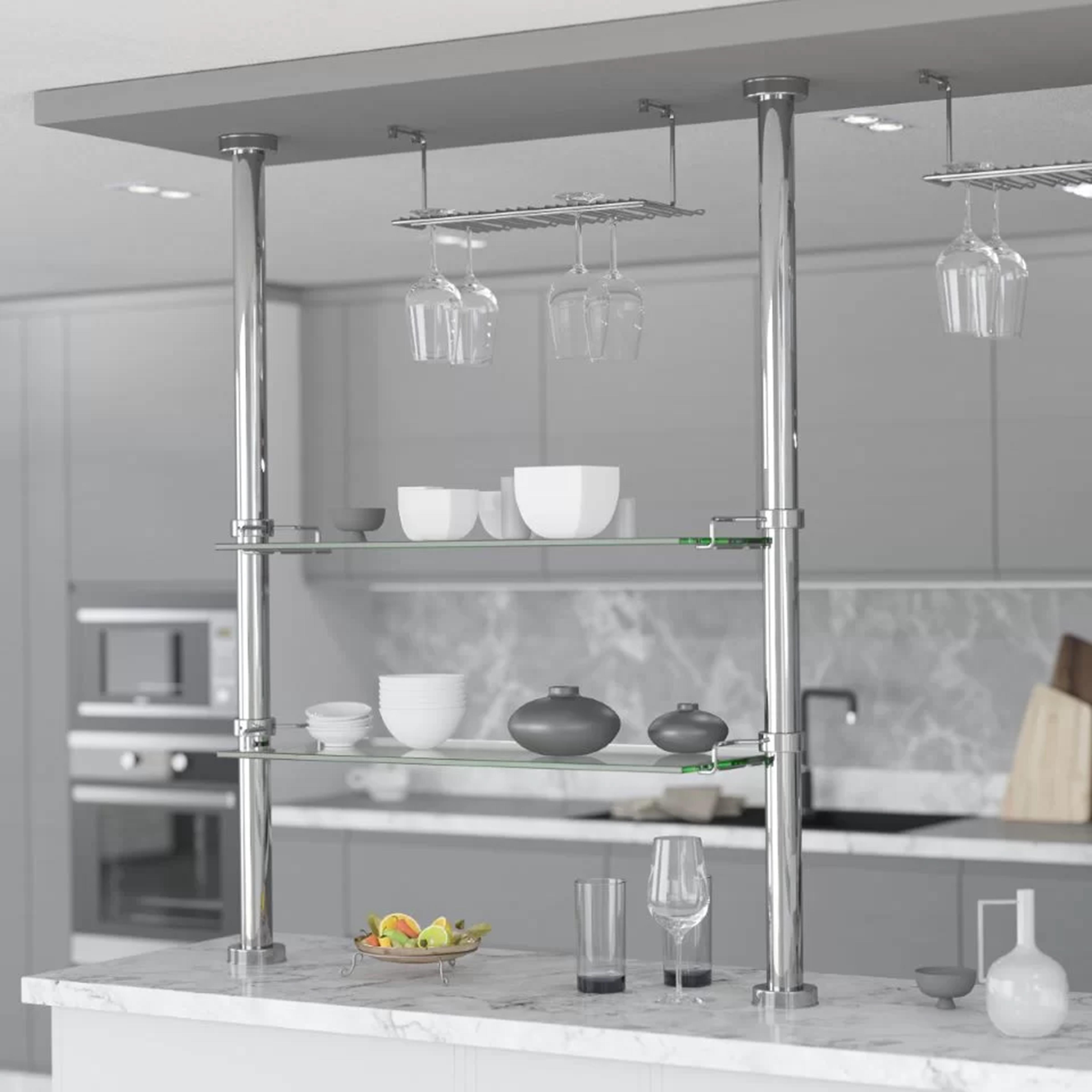SET WITH 2 GLASS SHELVES S-7021C