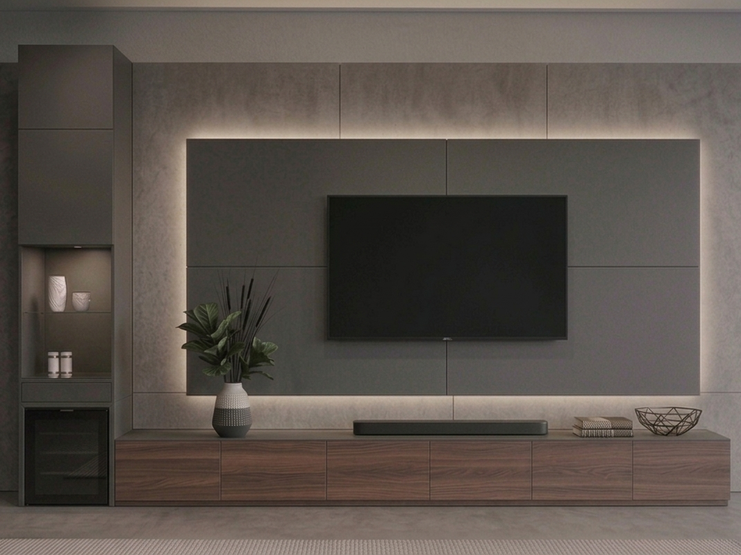 VICTORY TV WALL UNIT TP & LIGHTS