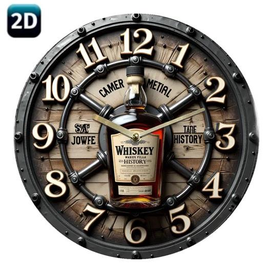 WHISKEY BARREL WALL CLOCK
