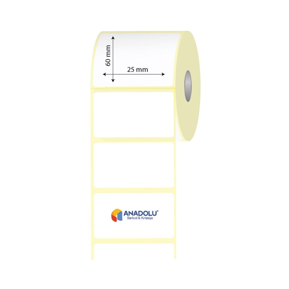25mm x 60mm Kuşe Etiket