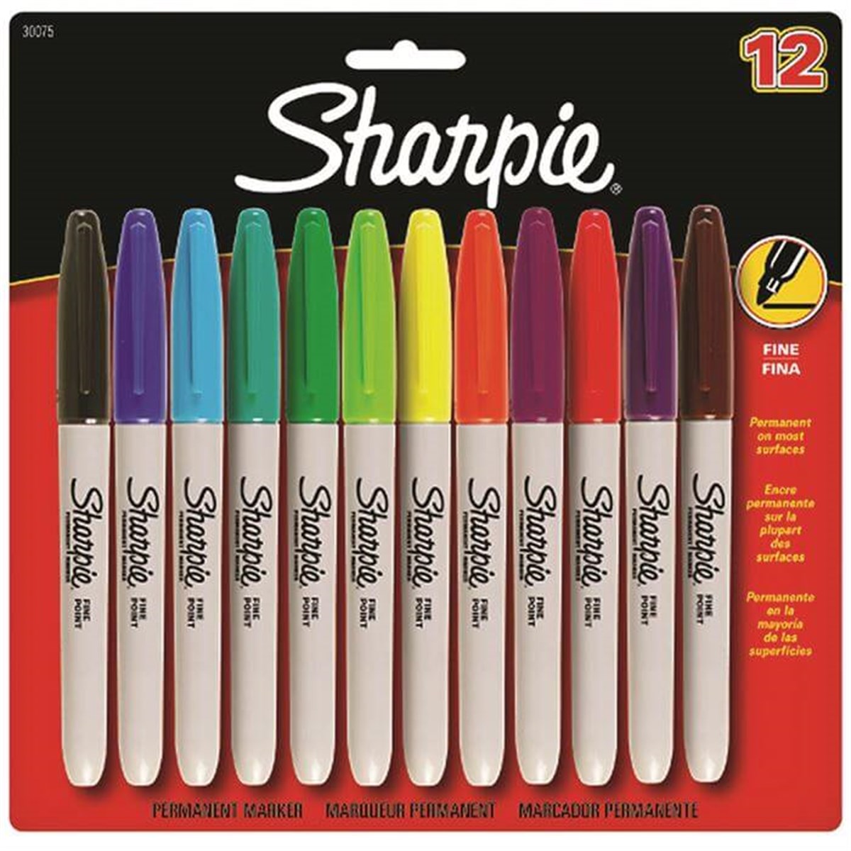 Sharpie Fine Permanent Markör 12'Li Karışık 986052