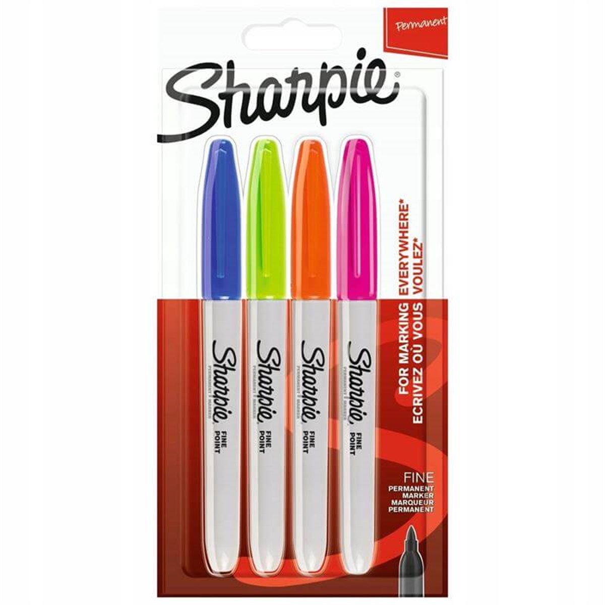Sharpie Fine Permanent Markör 4'Lü Canlı Renkler 2065403