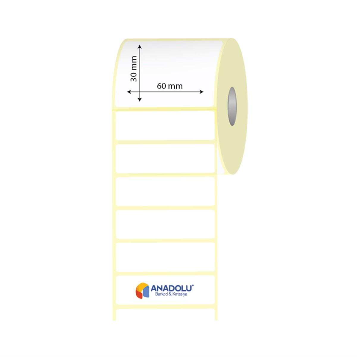 60mm x 30mm Kuşe Etiket