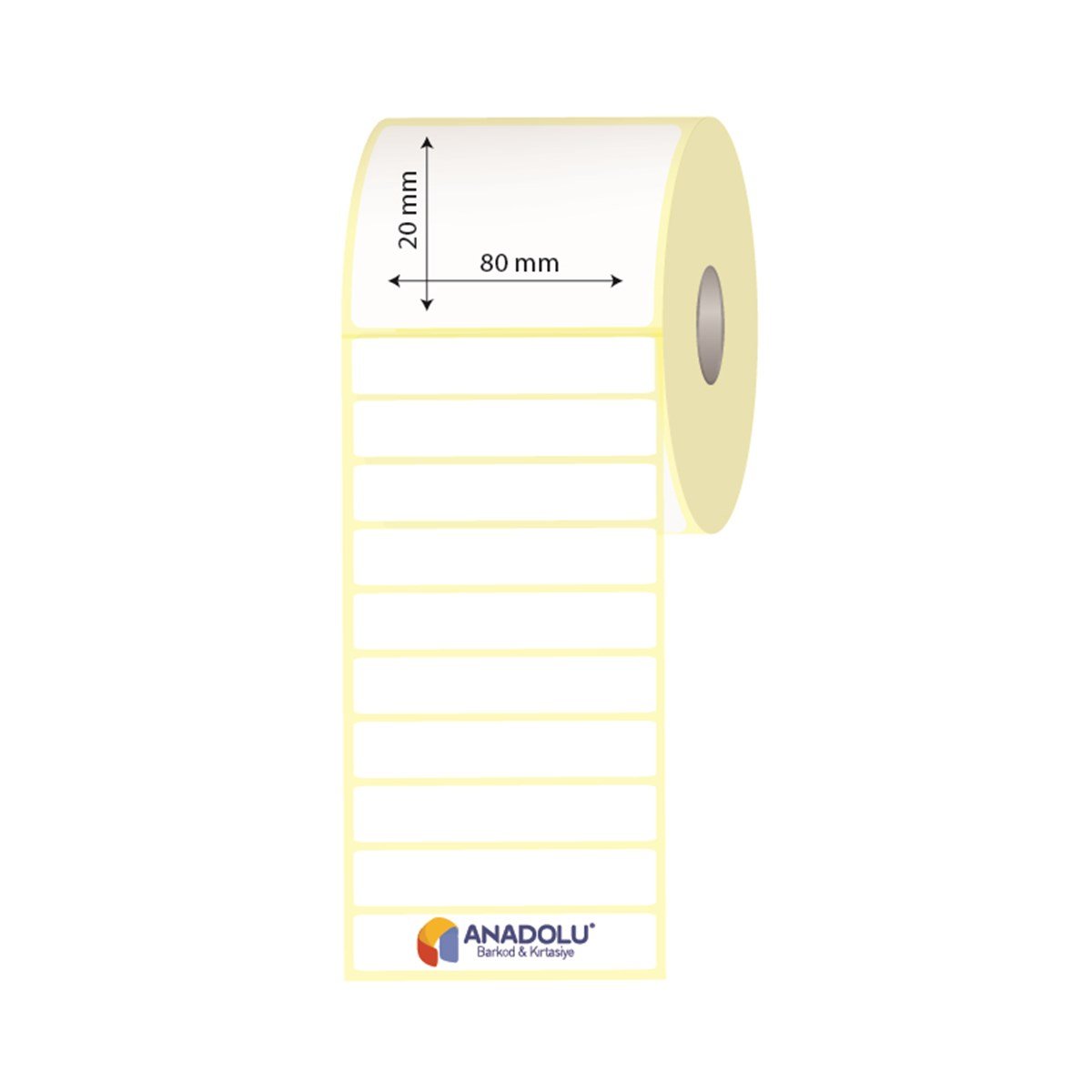 80mm x 20mm Kuşe Etiket