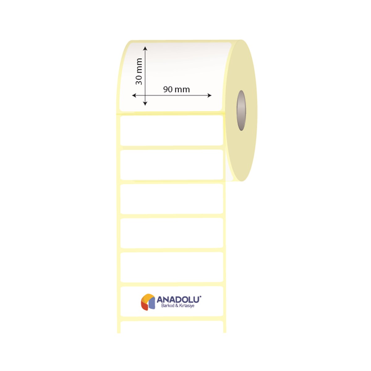 90mm x 30mm Kuşe Etiket