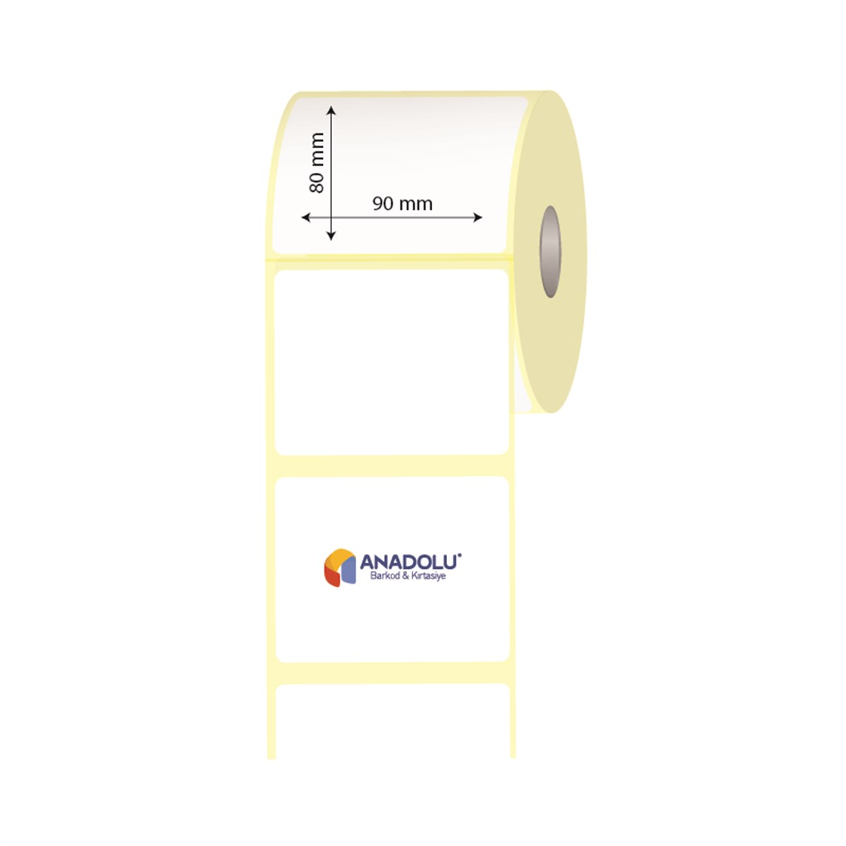 90mm x 80mm Kuşe Etiket