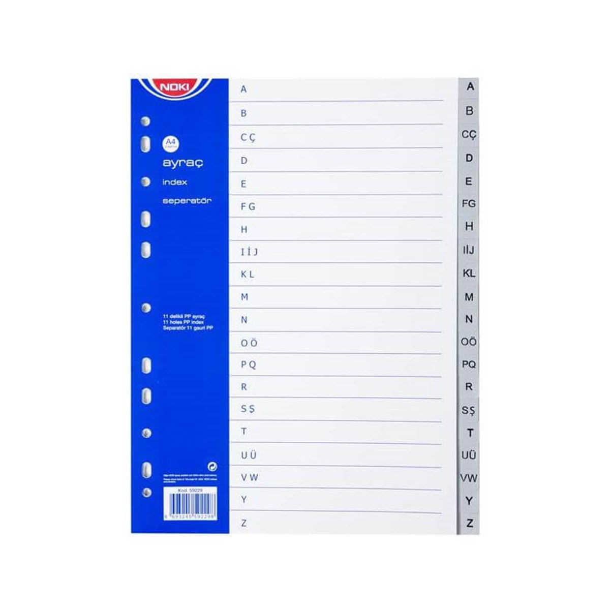 Noki A-Z Harf Ayraç 59229