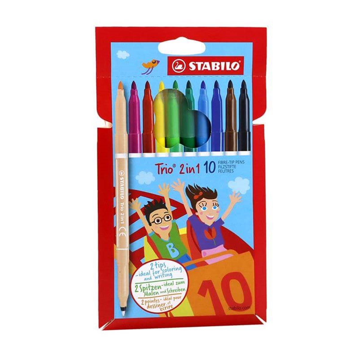 Stabilo 222/10-01 10 Renk Çift Uçlu Keçeli Kalem