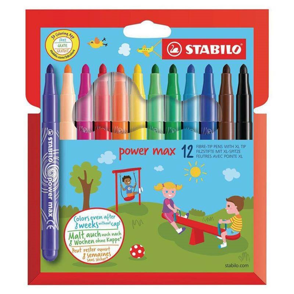Stabilo 980/12-02 12 Renk Keçeli Kalem Power Max