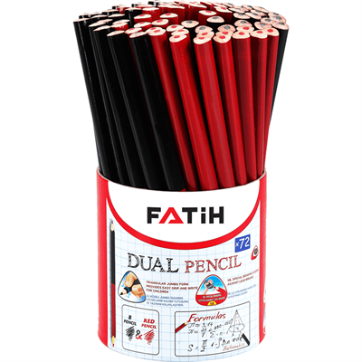 Fatih Jumbo Üçgen İlk Kalemim Kırmızı Ve Siyah 72Li Kutu 30010