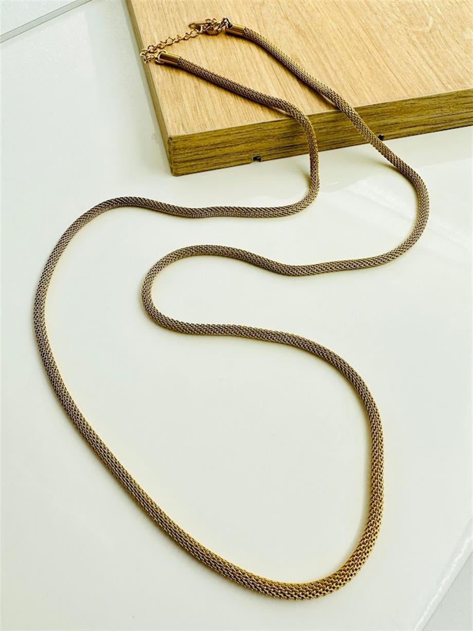 ÇELİK UZUN ZİNCİR KOLYE