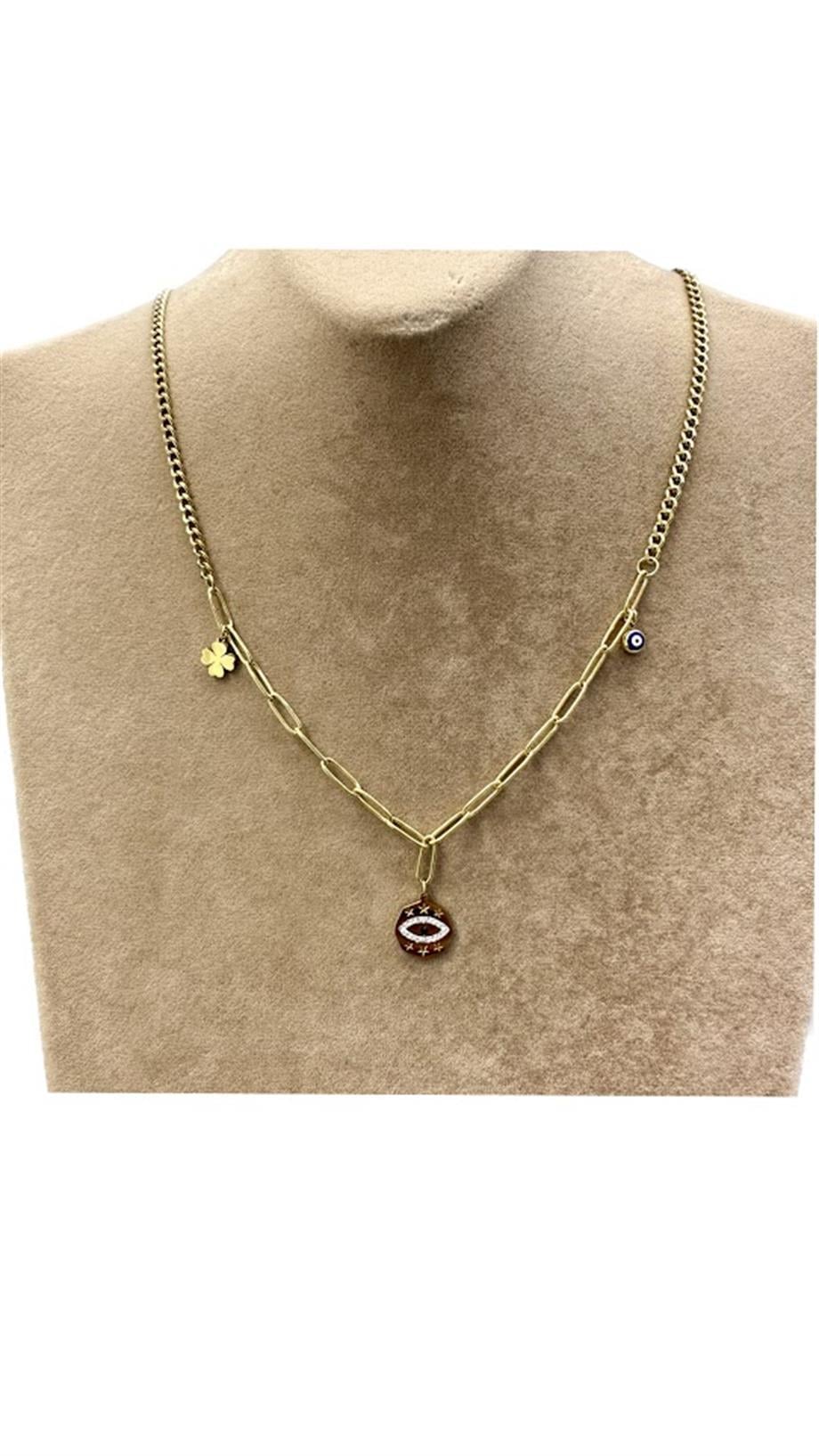 GÖZ MODEL ÇELİK KOLYE