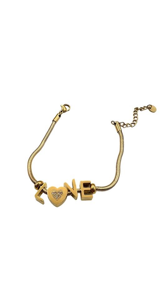 LOVE YAZILI ÇELİK BİLEKLİK