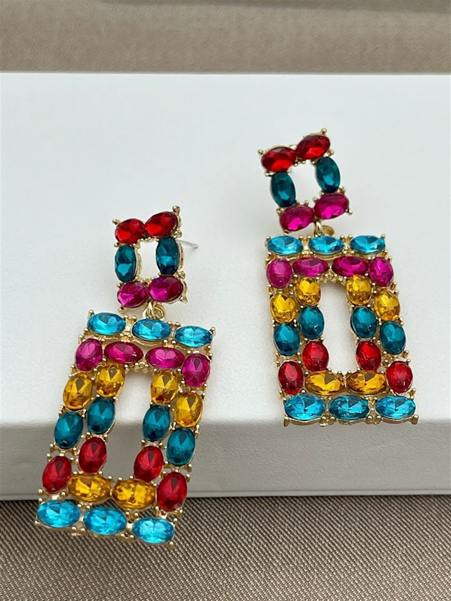 RENKLİ TAŞLI KÜPE