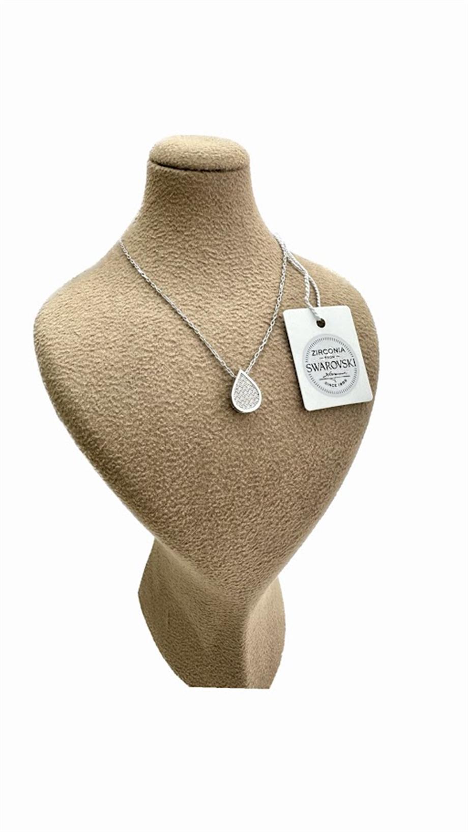 SWAROVSKİ TAŞ GÜMÜŞ KOLYE