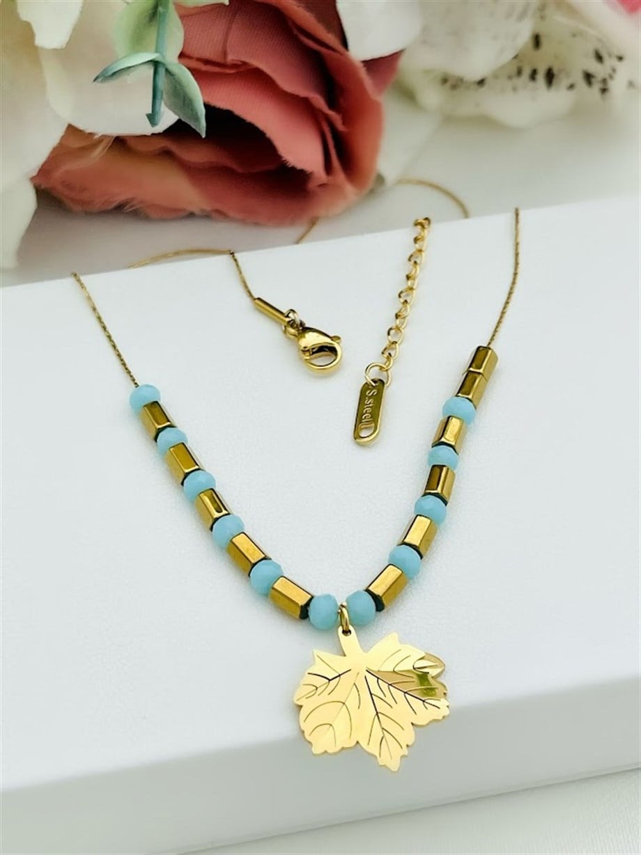 YAPRAK MODEL ÇELİK KOLYE