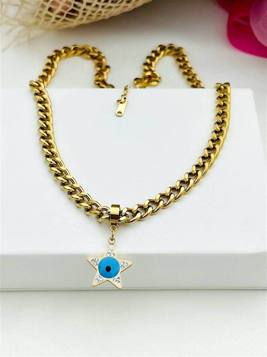 YILDIZ MODEL ÇELİK KOLYE