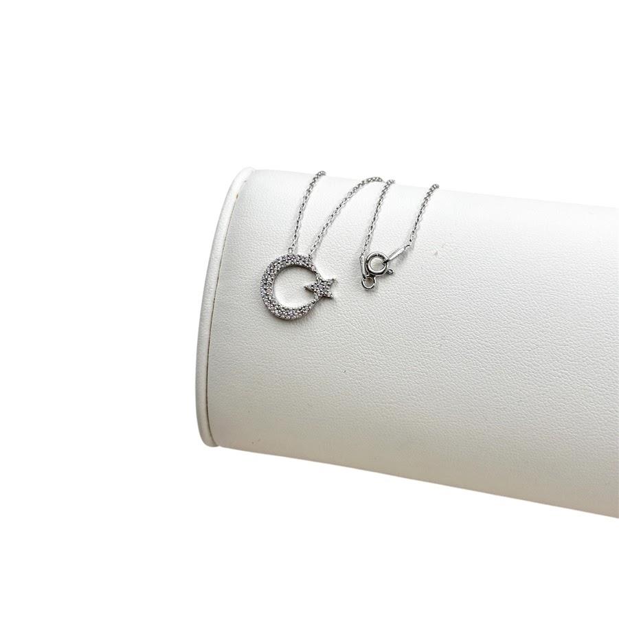 AY YILDIZ GÜMÜŞ KOLYE