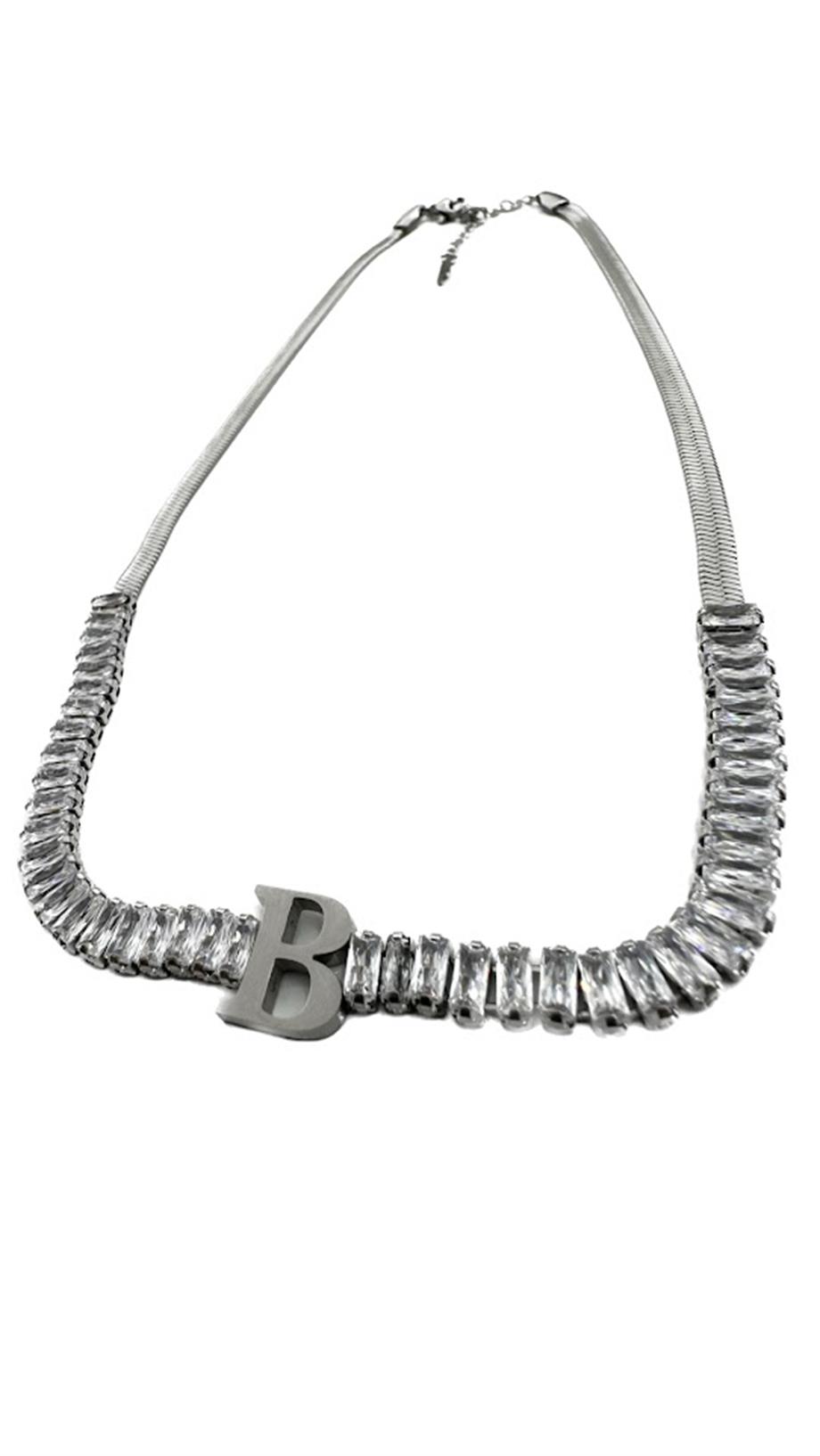 ''B'' HARF ÇELİK KOLYE