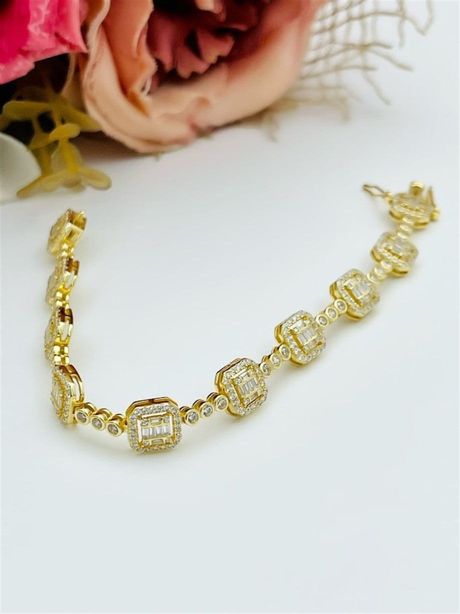 BAGET TAŞ GÜMÜŞ BİLEKLİK