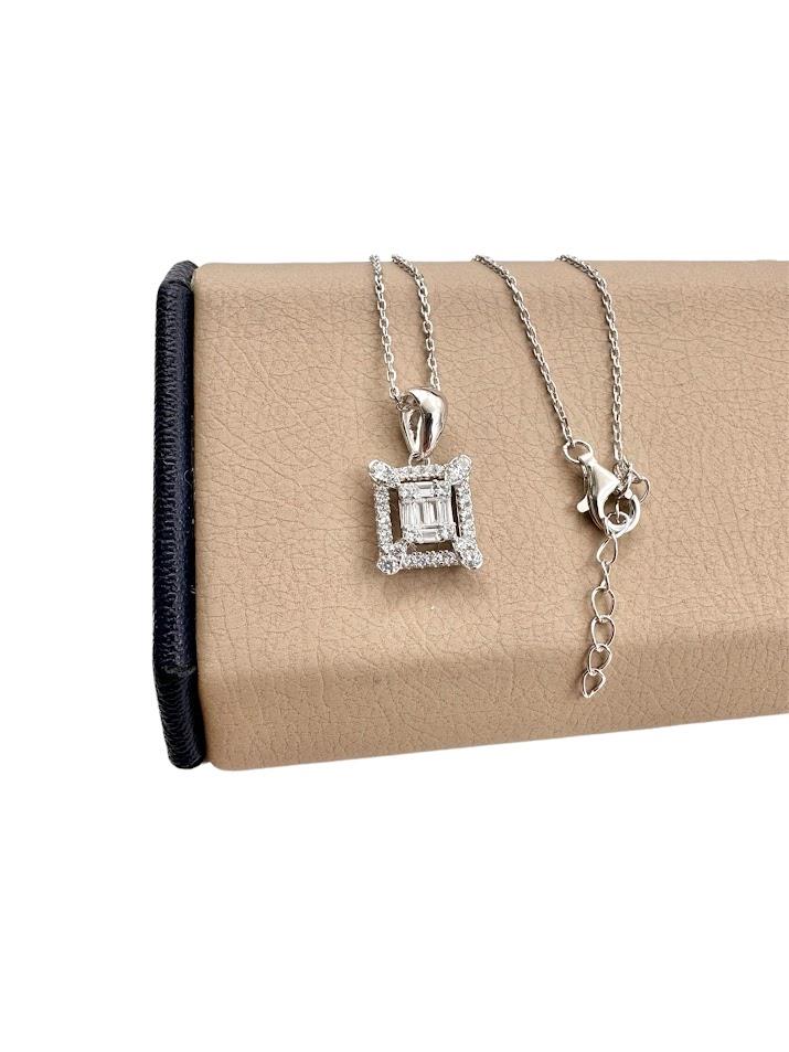 BAGET TAŞ GÜMÜŞ KOLYE