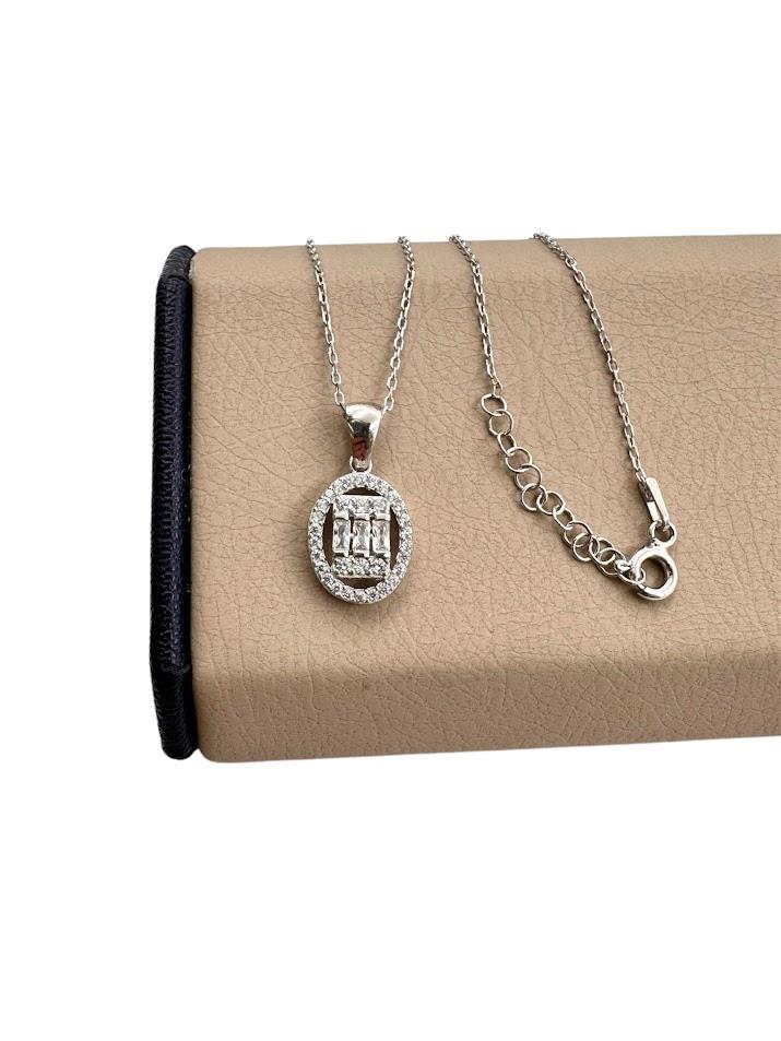 BAGET TAŞ GÜMÜŞ KOLYE