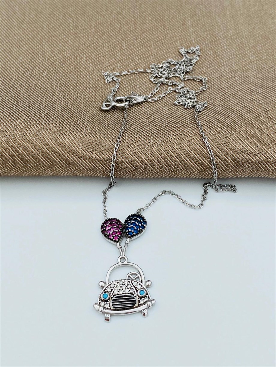 BALONLU GÜMÜŞ KOLYE