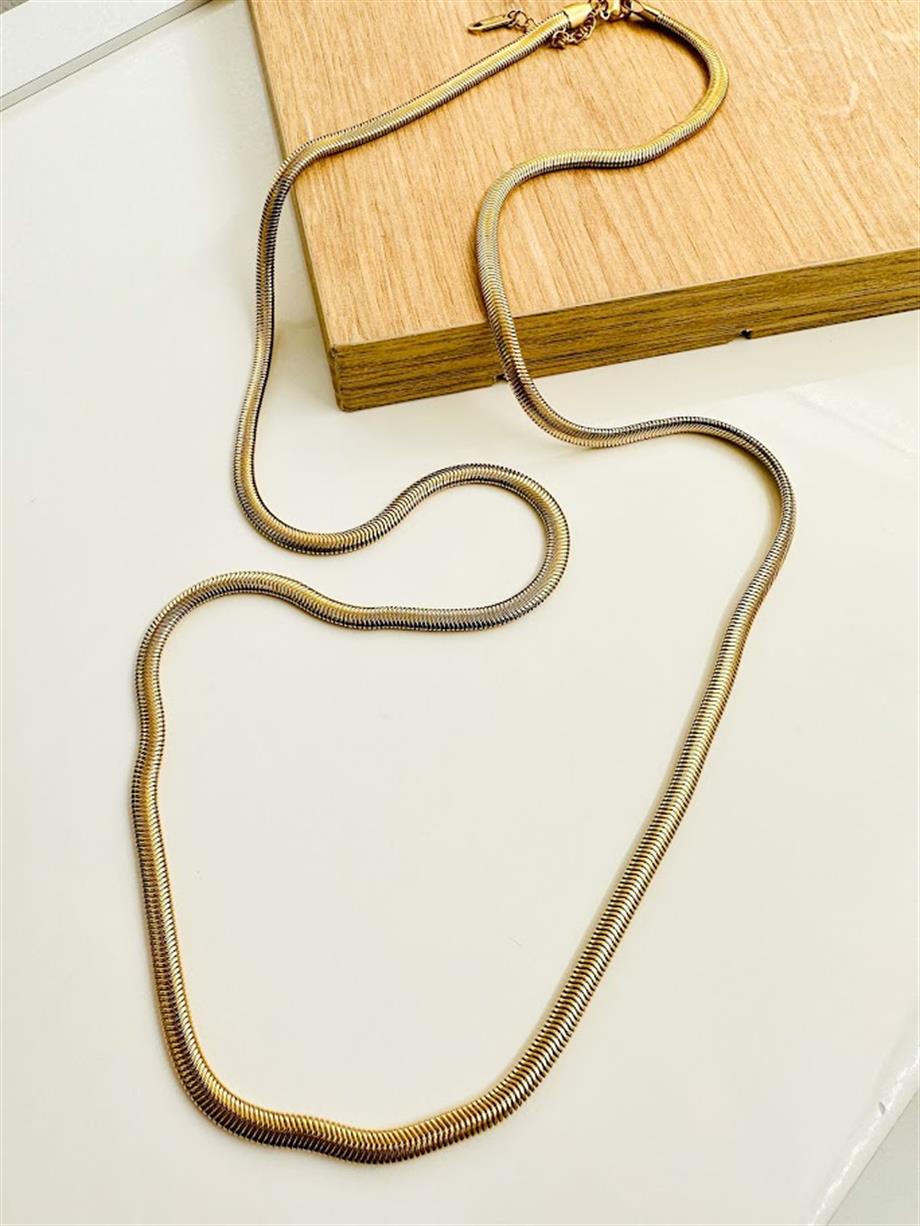 ÇELİK UZUN ZİNCİR KOLYE