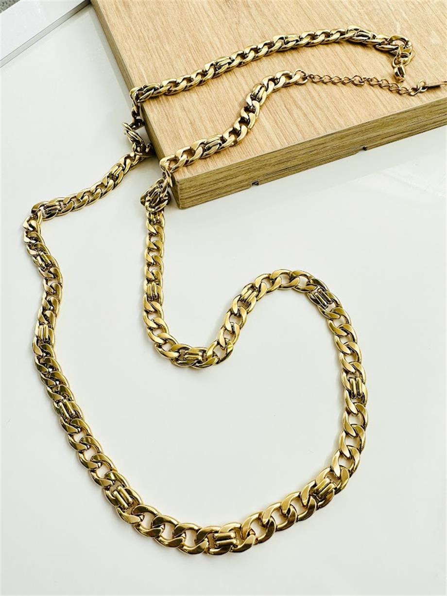 ÇELİK UZUN ZİNCİR KOLYE