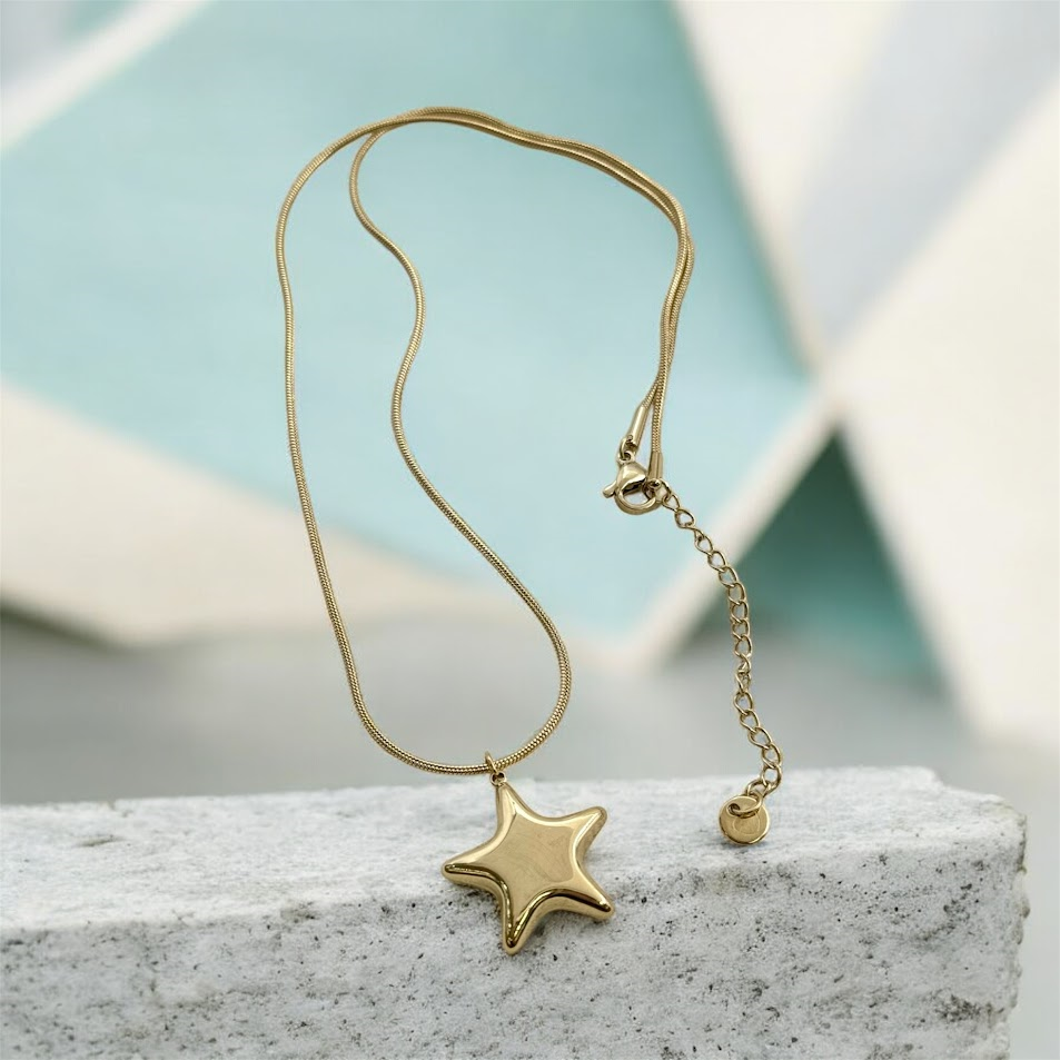 ÇELİK YILDIZ MODEL KOLYE