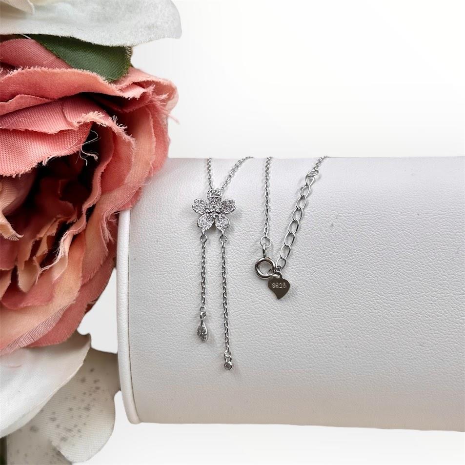 ÇİÇEK MODEL GÜMÜŞ KOLYE