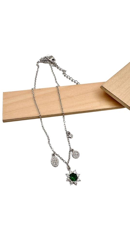 ÇİÇEK MODEL GÜMÜŞ KOLYE