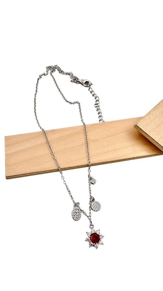 ÇİÇEK MODEL GÜMÜŞ KOLYE