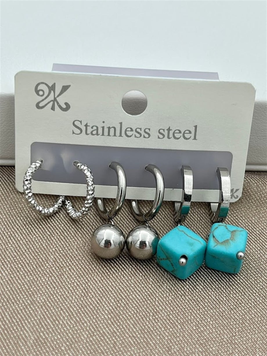 ÇOKLU SET ÇELİK KÜPE