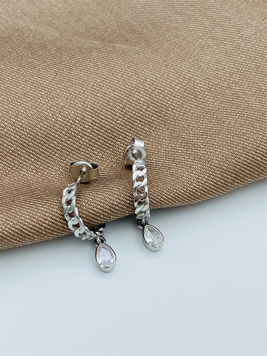 DAMLA MODEL GÜMÜŞ HALKA KÜPE