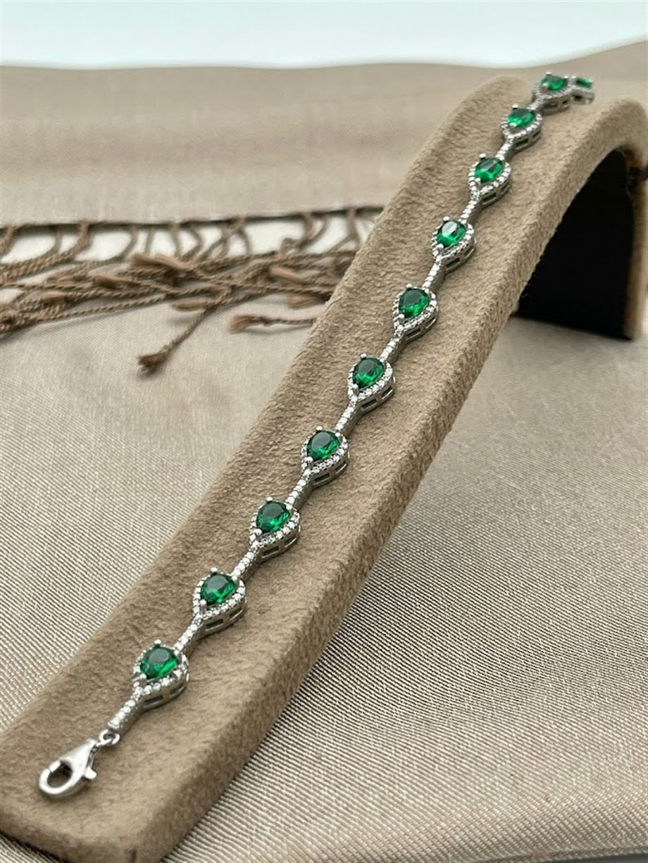 DAMLA MODEL TAŞLI GÜMÜŞ BİLEKLİK