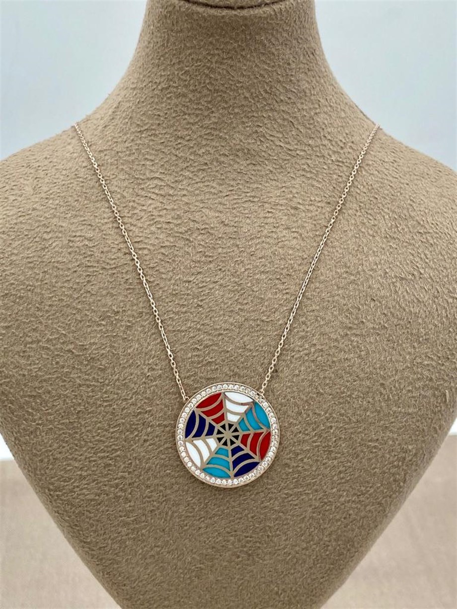 ETNİK DESEN GÜMÜŞ KOLYE