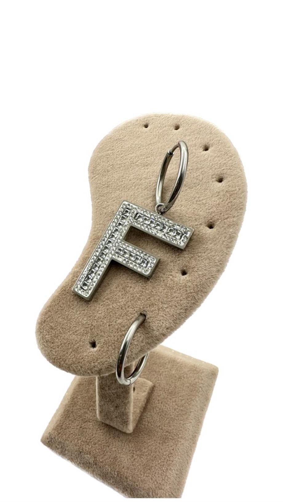 ''F'' HARF ÇELİK BÜYÜK KÜPE