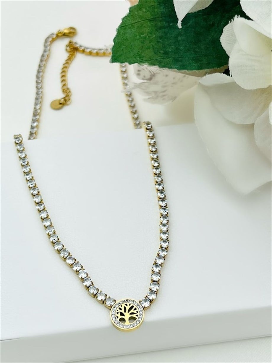 HAYAT AĞACI ÇELİK KOLYE