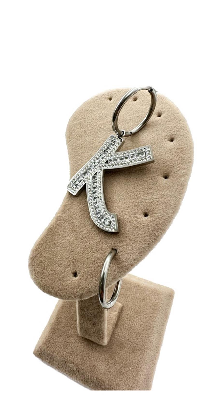 ''K'' HARF ÇELİK BÜYÜK KÜPE