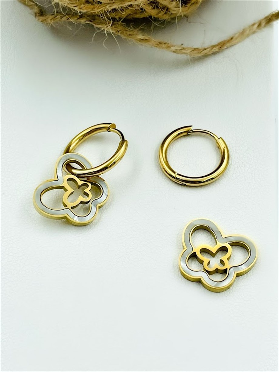 KELEBEK MODEL ÇELİK HALKA KÜPE