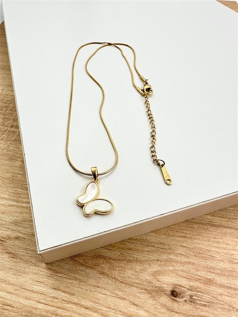 KELEBEK MODEL ÇELİK KOLYE