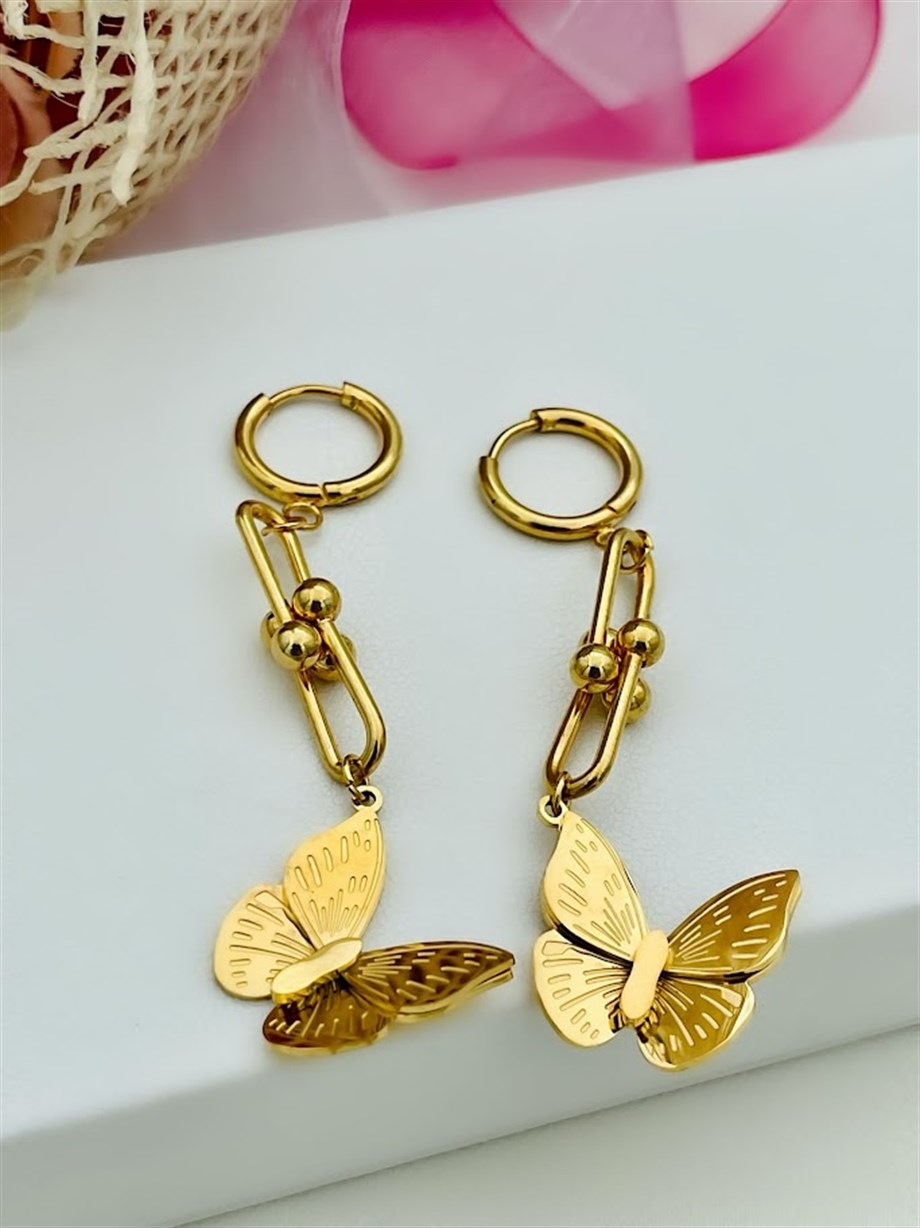 KELEBEK MODEL ÇELİK KÜPE