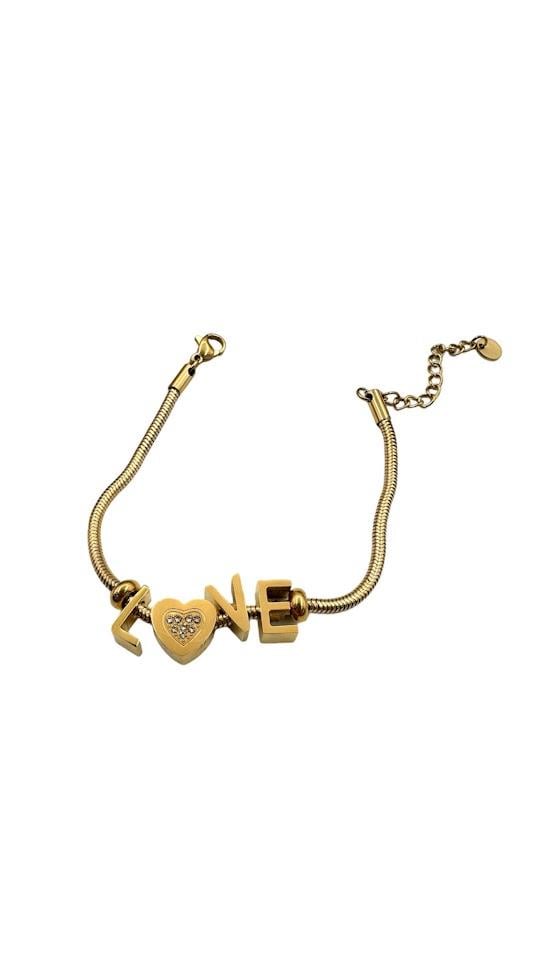 LOVE YAZILI ÇELİK BİLEKLİK